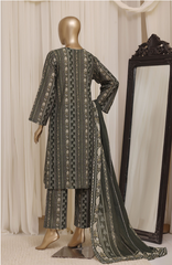 Ayzel Noir Printed 3 Piece Suit