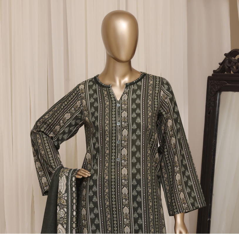 Ayzel Noir Printed 3 Piece Suit