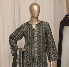 Ayzel Noir Printed 3 Piece Suit