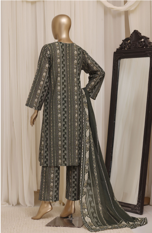 Ayzel Noir Printed 3 Piece Suit